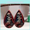 Halloween Themed Horror Skull Pumpkin Pattern Women Earringsfor Costume And Themed Events