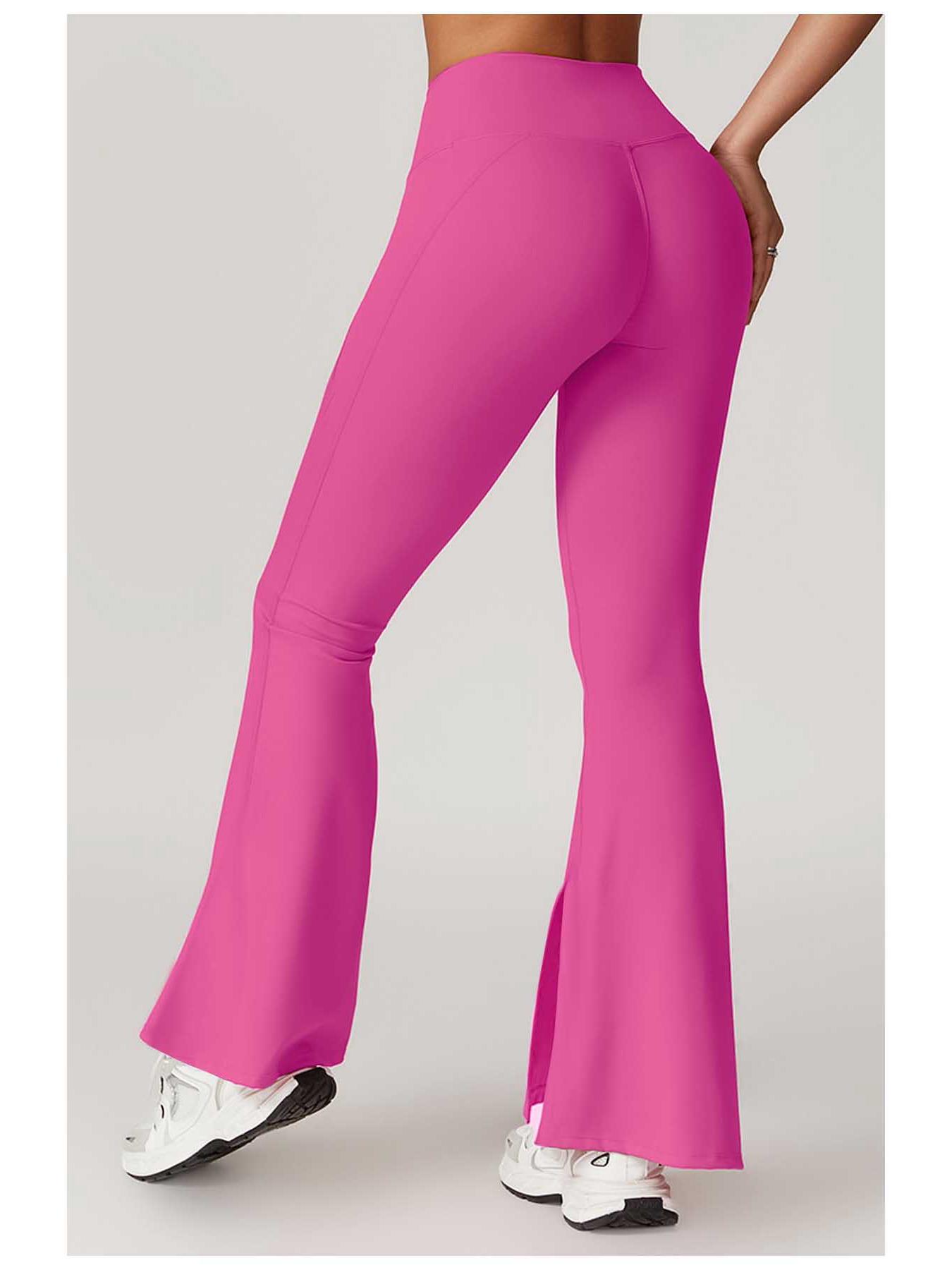 

Леггинсы для йоги с высокой талией и эффектом пуш-ап: Ощущение обнаженности, Дышащие, Утягивающие расклешенные фитнес-брюки для улицы Large