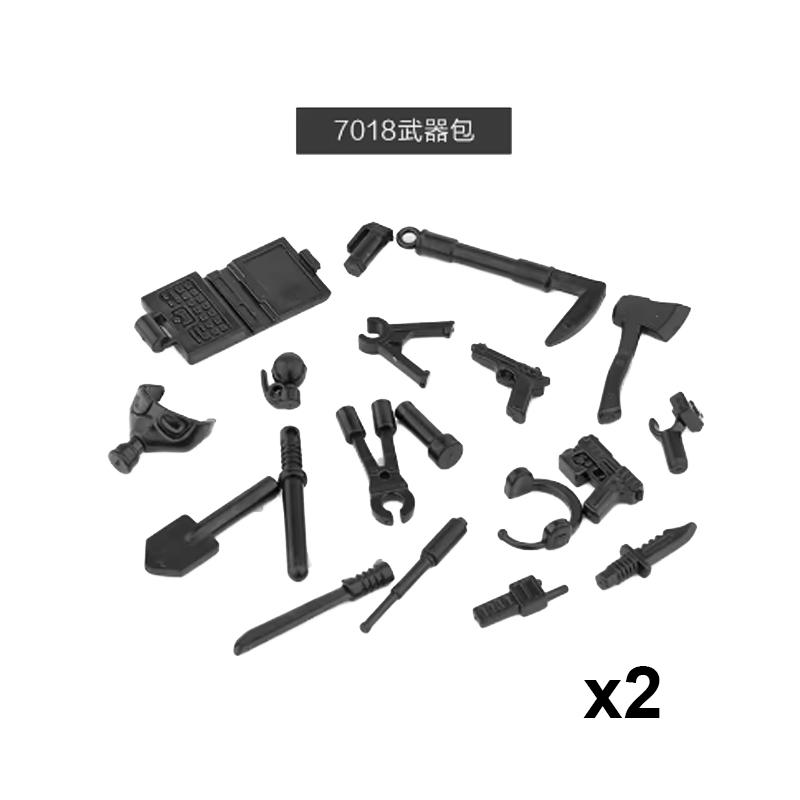 Andra världskriget Militära Vapen Byggklossar Armé Soldater Figurer 98K MG34 MG42 PPSH Vapenbälte Tillbehör Klossar Leksaker För Barn