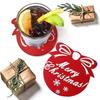 2PCS Heat Insulation Christmas Felt Coasters Antifouling Cup Mat Drink Pads Coasters  New Year