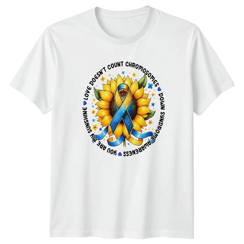 Love Doesnt Count Chromosomes Down Syndrome Unisexs TShirt Awareness Her S