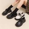 Plateau kleine Lederschuhe Damen Frühling 2025 neu vielseitig College Britischer Stil jk Schuhe Damen Schnürschuhe Freizeitschuhe