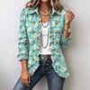 Women's Floral Print Cardigan, Long Sleeve Ruffle Open Front Top, Casual Outerwear for Spring and Fall