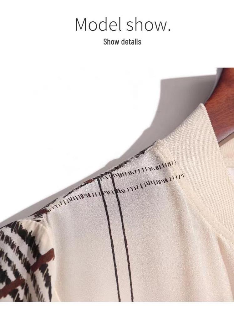 Women's Chiffon Baseball Jacket - Summer 2026 - Printed Long Sleeve Loose Sun Protection Shirt/Cardigan