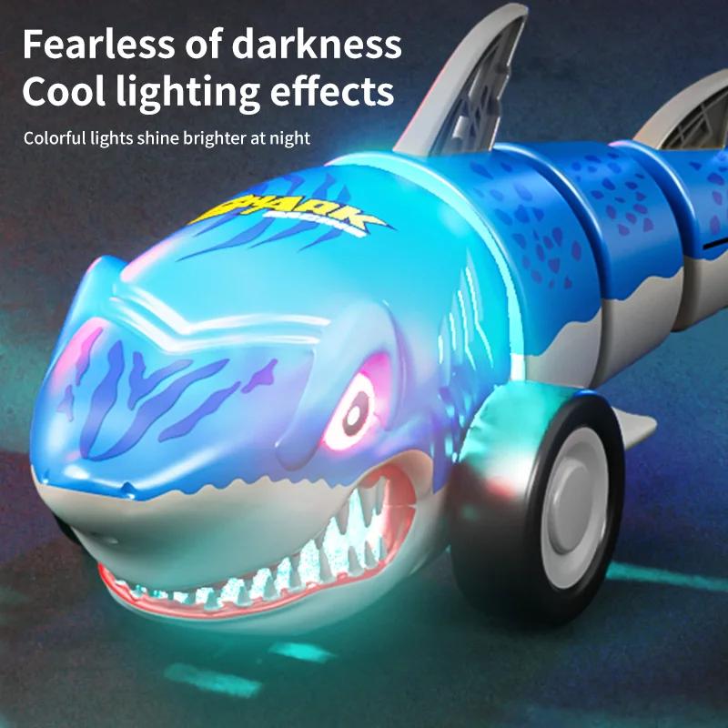 Rc Shark Car 2.4G Remote Control Cars 360 Degree Rotating Swing Tail Children's Radio Controlled Vehicles Electric Animals Toys