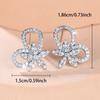 Cute Female White Zircon Silver Color Flower Stud Earrings Lovely Bridal Wedding Jewelry For Women