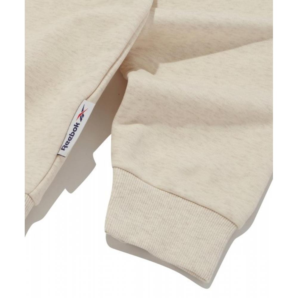 Reebok Vector Half Zip Up Sweatshirt   Beige