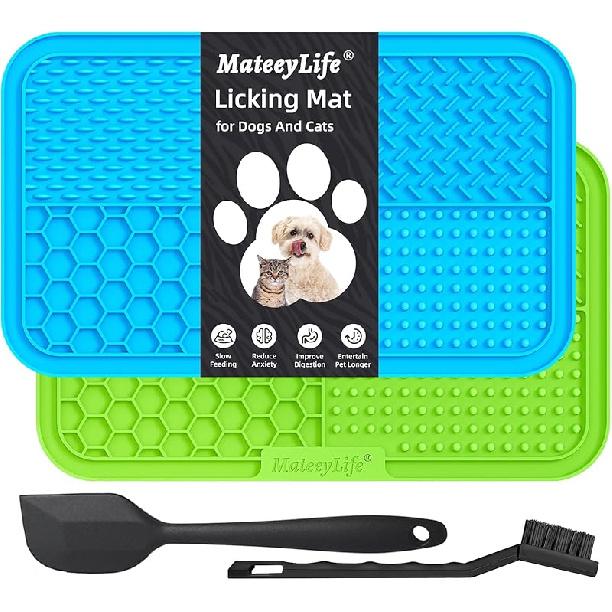 

MateeyLife 2PCS Large Lick Mat for Dogs with Suction Cups, Slow Feeder Bowls, Cat Lick Mat for Anxiety Relief, Dog Toys to Keep Them Busy, Enrichment 6 x6