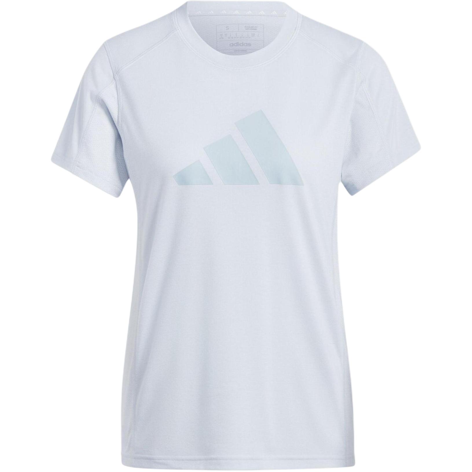 

Adidas Essential Футболка спортивная женская с круглым вырезом и коротким рукавом с большим принтом логотипа Светло-серо-голубая IT0548 XL
