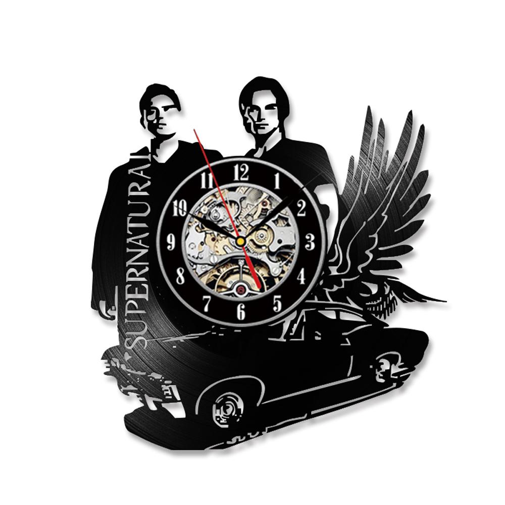 

Supernatural Vinyl Dj Light Disco Laser Etched Vintage Art Wall Clock Decor Home Clock 1