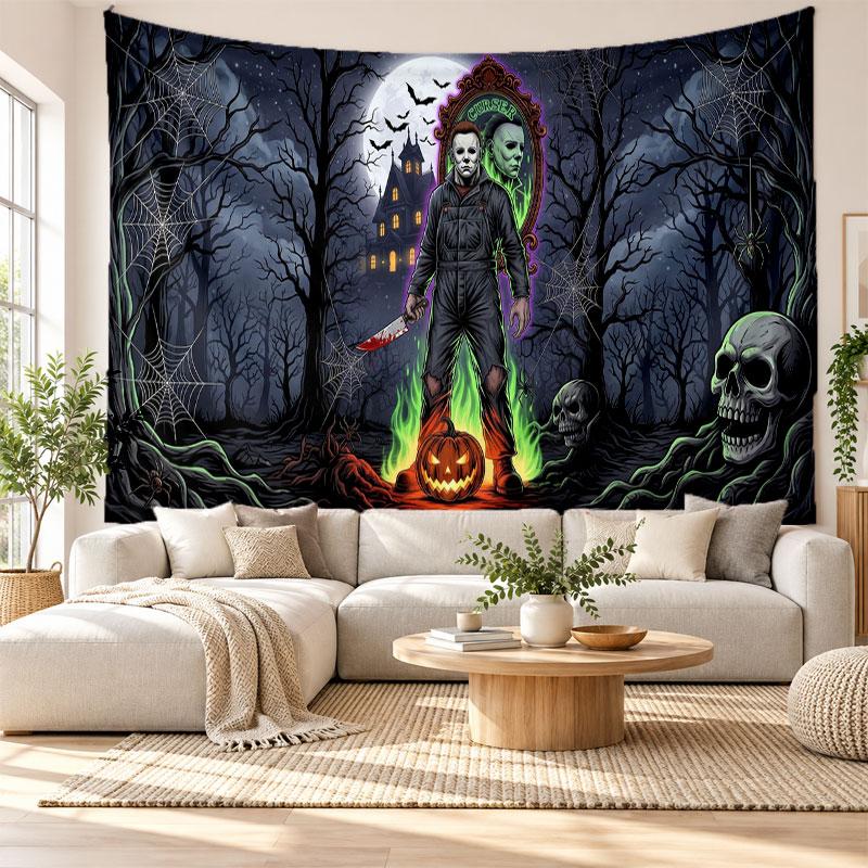 Halloween Michael Myers Wall Tapestry Home Decor Hanging Cloth Art Background Tapestry for Bedroom