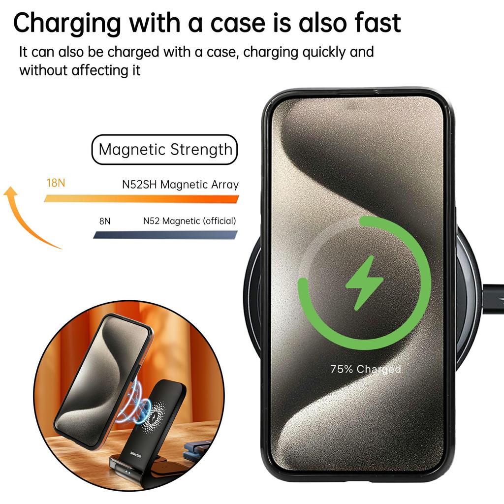 For iPhone 12 Pro Max Case Magnetic Kickstand PU Leather Coated PC+TPU Phone Cover