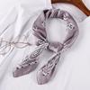 70cm Bandana Head Scarf For Women Fashion Paisley Print Handkerchief Silk Satin Hijab Scarfs Female Square Neck Scarves Dropship