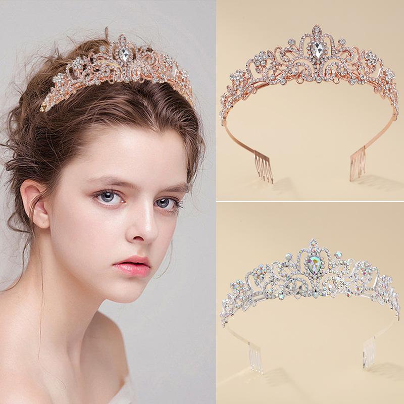 Bridal Crown Headwear Alloy Rhinestone Headband Wedding Crown Birthday Hair Accessories Party Headband Accessories