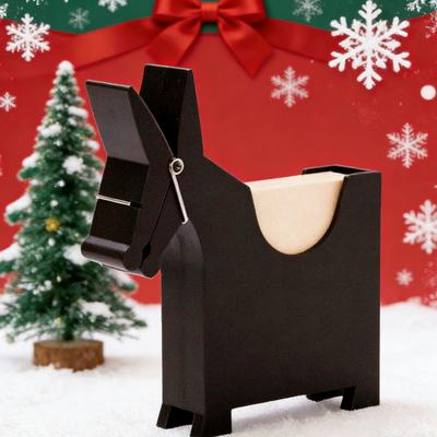 Horse Memo Pad Dispenser Desktop Plastic Standing Horse Note Pad Clip Multi-Purpose Business Card Box for School Office Home