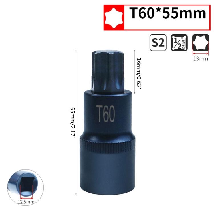 Torx Screwdriver Bit 1/2inch Socket Bits Adapter T30 T40 T45 T50 T55 T60 T70