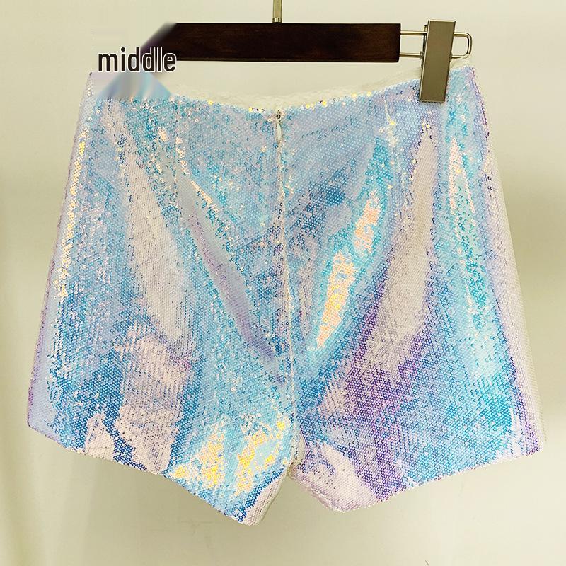 Conjunto de dos piezas de blazer y shorts con lentejuelas elegante 2026