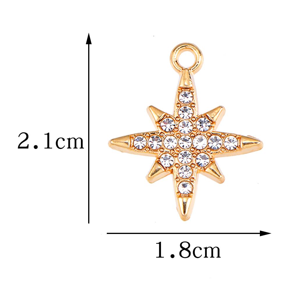 10Pcs Delicate Gold Color Zircon Flower Dragonfly Star Charms Pendants High Quality Diy Necklace Earrings Jewelry Accessories