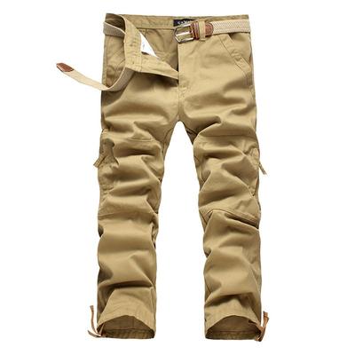 DauStage Military Cargo Pants with Side Zipper Available In 3 Colors and 6 Perfect for and Casual Use Size 38 Pockets, Sizes, Tactical, Work, (Khaki,