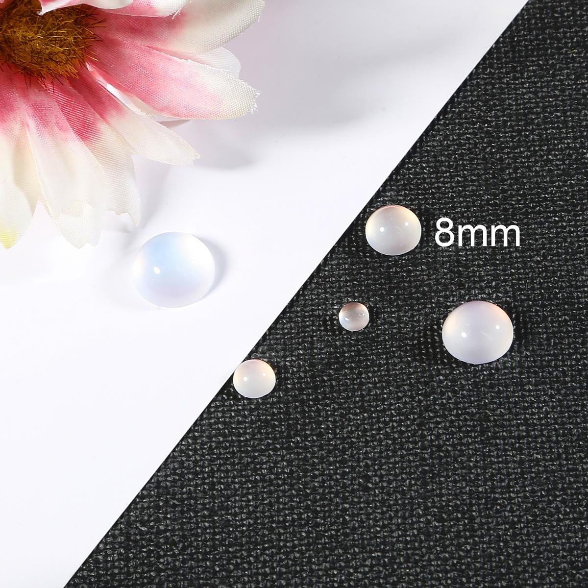 

20-50 шт. круглая плоская задняя прокладка из прозрачного стекла кабошон для DIY аксессуаров для одежды фурнитура 8mm 30pcs белый