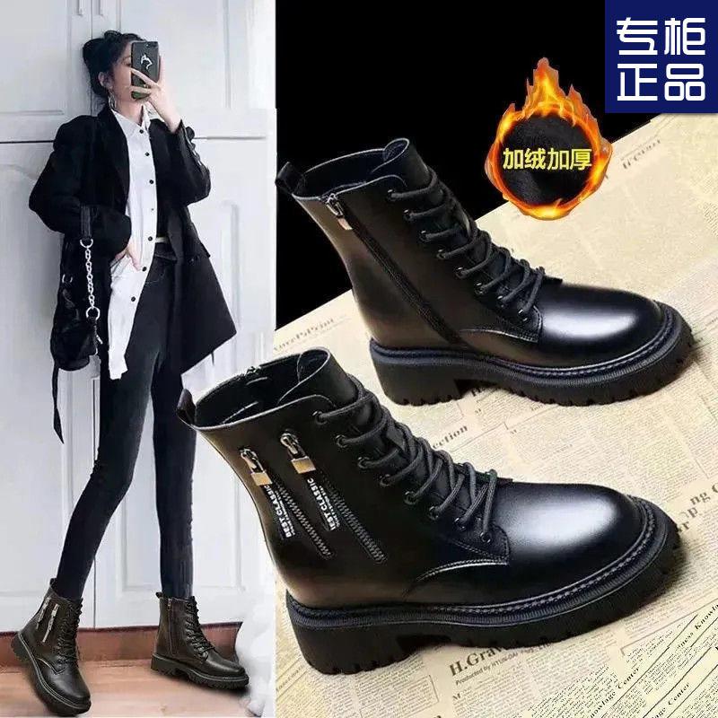 Coarse Heel Martin Boots Women's Autumn and Winter Super Soft Winter Velvet British Style Short Boots Women's Versatile