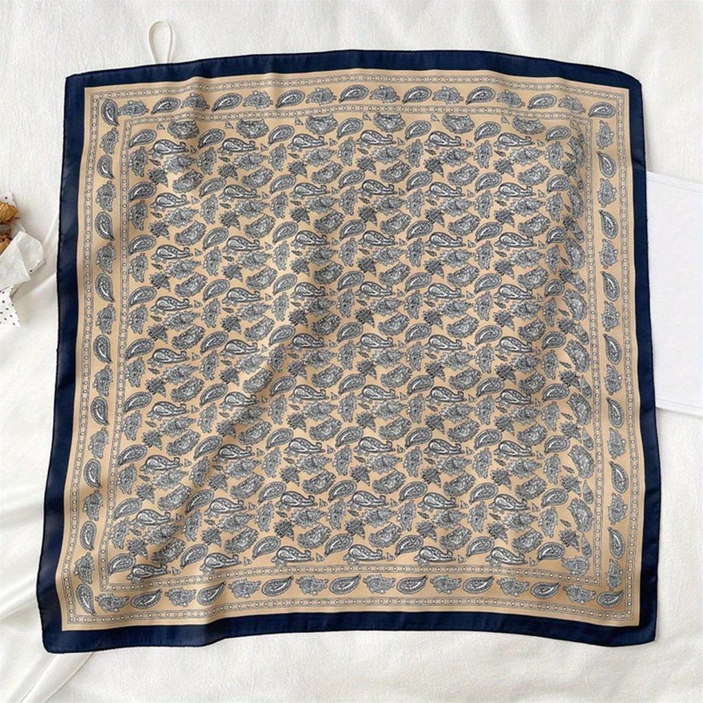 1 Herren-Kopftuch mit Paisley-Print aus Kunstseide mit breiter Krempe, Herrenschal, Geeignet für Freizeit, Outdoor-Aktivitäten,