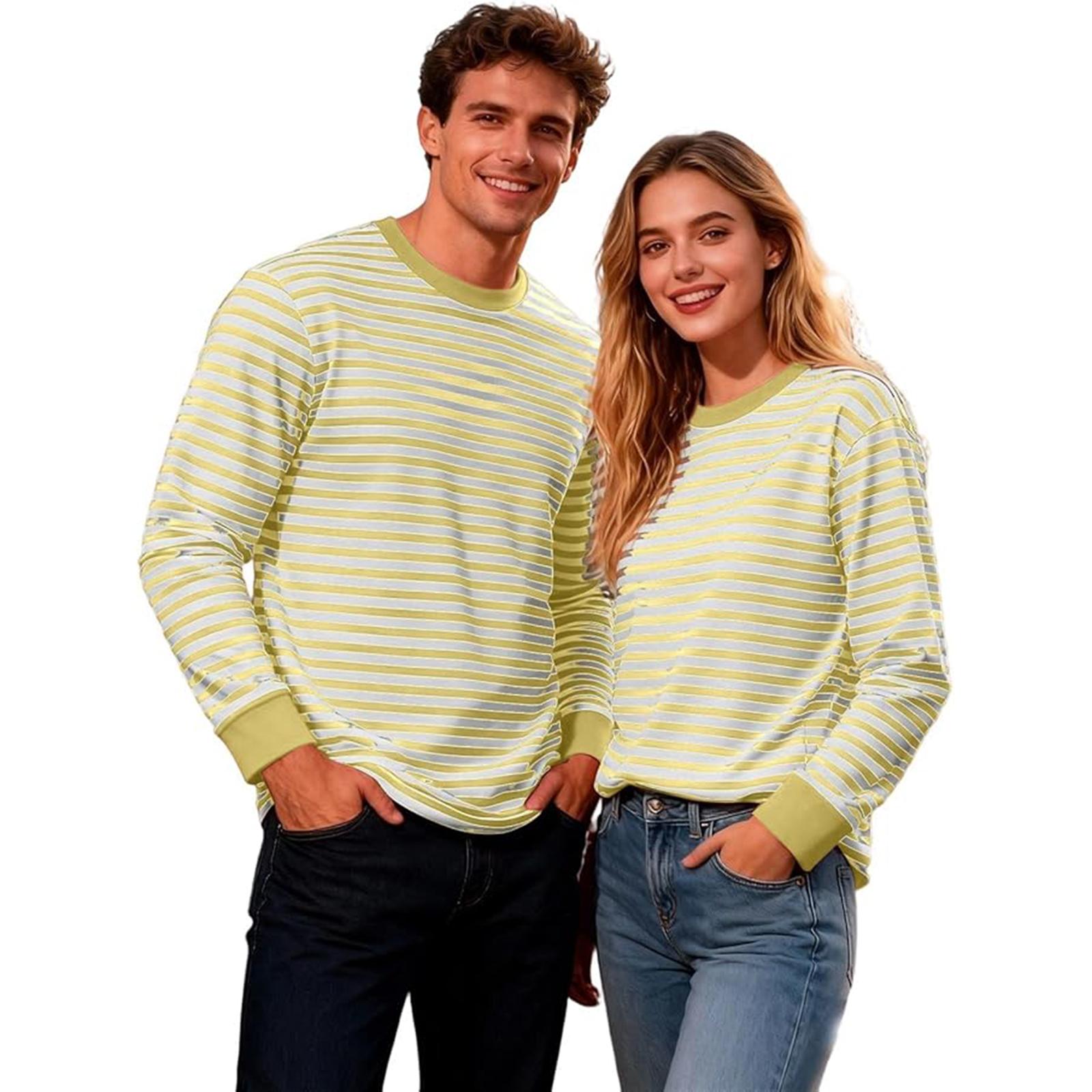 

Men s Sweatshirt Striped Top Neck Striped Shirt Basic Shirt Red Striped Loose Sailor Costume Oversized Carnival Fancy Dress Costumes L світло-зелений колір