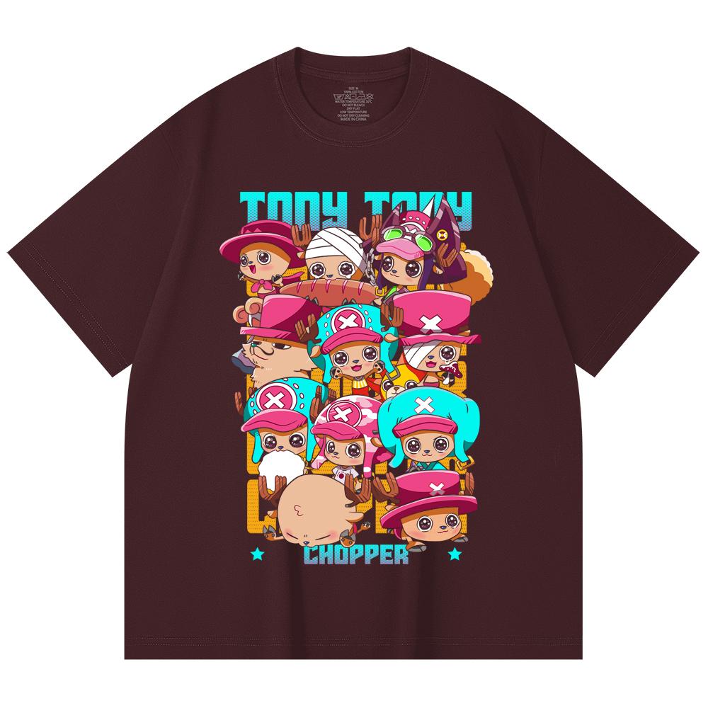 

230 Gsm 100% Cotton One Piece V44 Chopper Chibis Print Unisex Heavy Cotton T Shirt 2XL