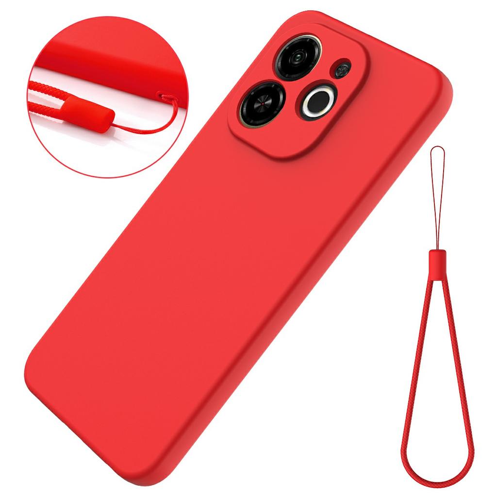 For TECNO Spark 30C 5G/Pop 9 5G Case Liquid Silicone Phone Back Cover with Hand Strap