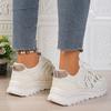 Non Slip Breathable Sports Shoes for Women 2026 Autumn Fashion Platform Sneakers Woman Lace Up Thick Sole Mesh Vulcanized Shoes