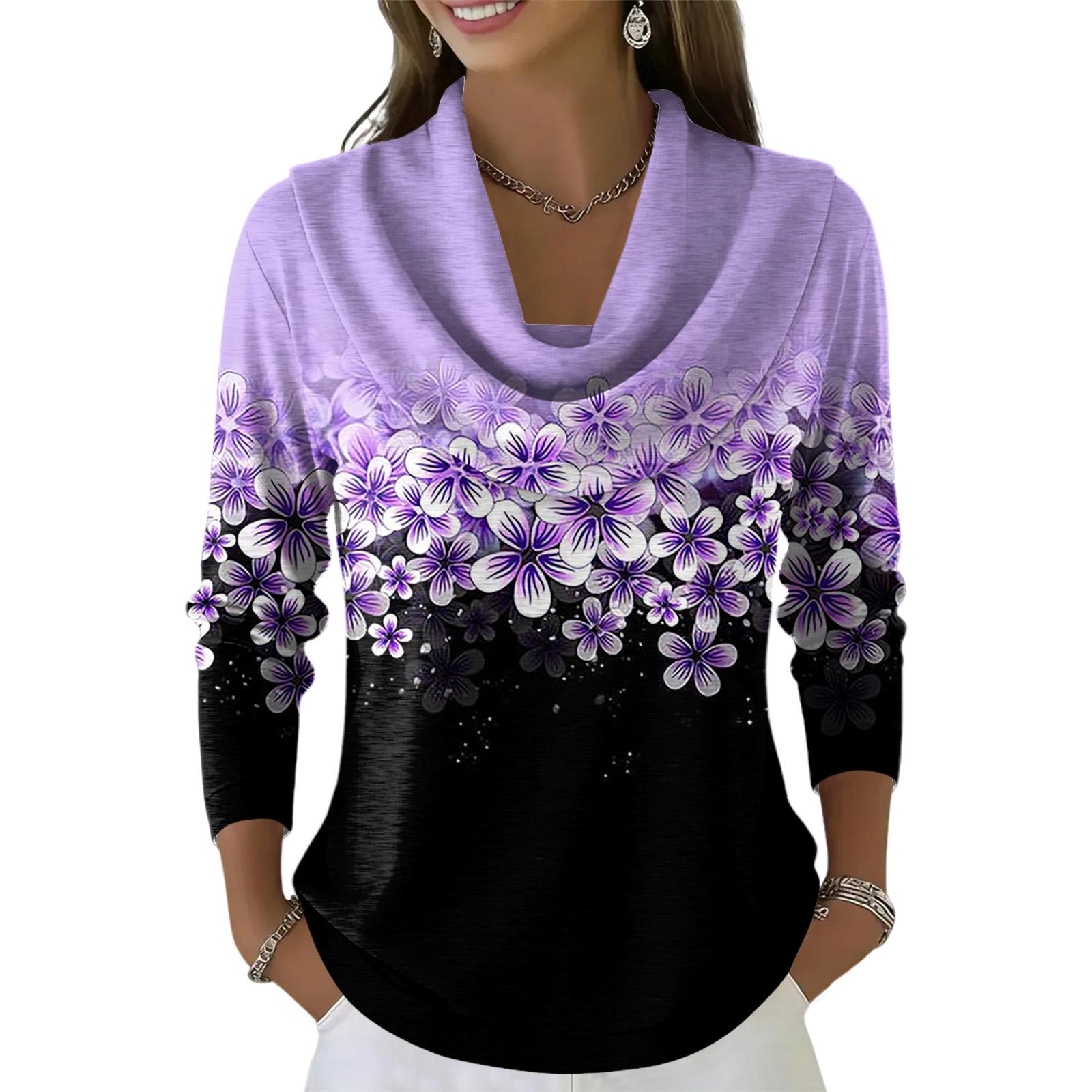 

Жіночий повсякденний та модний светр з круглим вирізом та довгими рукавами з принтом M