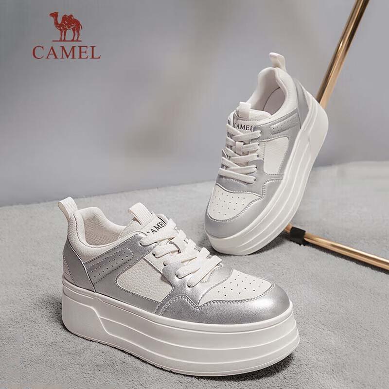 CAMEL Women s Platform Casual White Sneakers 38