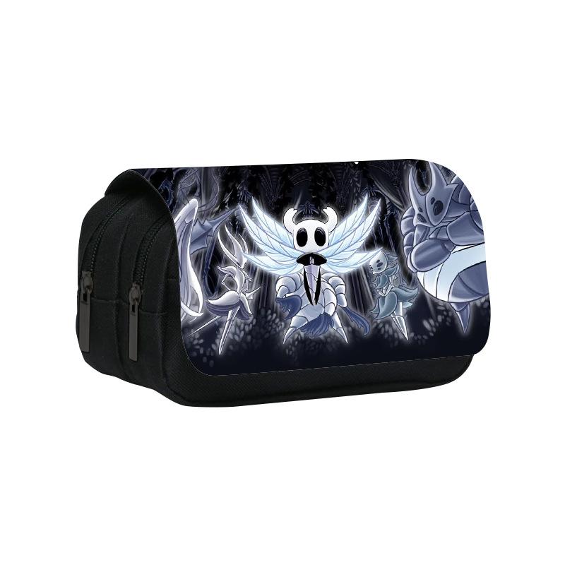 Hollow Knight Double-Layer Pencil Case Cartoon School Pen Bag For Student Large Storage Students Pencil Box School Gift