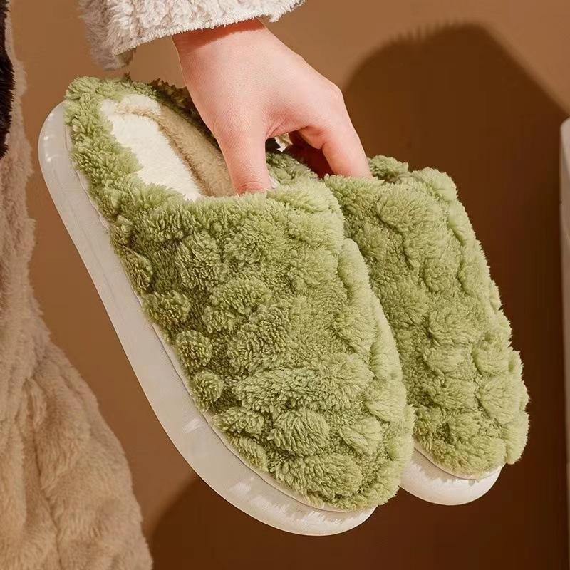 Women's Thick-soled Anti-slip and Warm Cotton Shoes, Couple's Home Silent Slippers