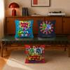 Puzzle Game B-Bubbles Bobble  Decorative Polyester Throw Pillow Cover Square Suitable for Home Office Coffee Shop Decor