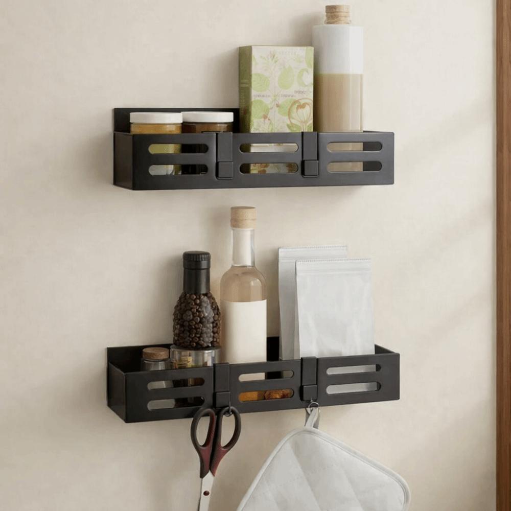 1/2PCS Wall Mounted Magnetic Spice Rack Large Capacity Refrigerator Rack Seasoning Holder  Home