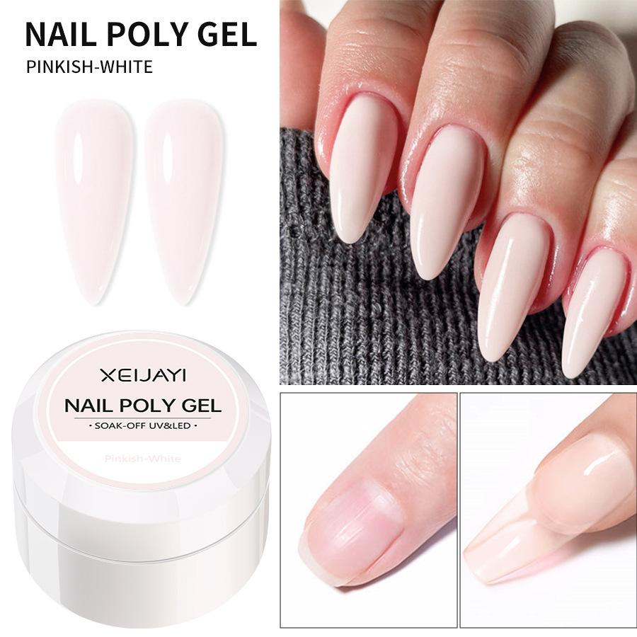 UV/LED Gel na prodlužování nehtů Křišťálový fototerapeutický gel Modelovací Rychle vytvrzující Pevný gel DIY Salon Nástroj pro nail art