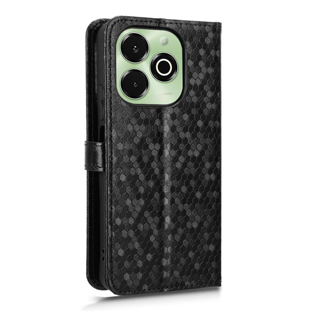 For Umidigi G9x 4G/G100x 4G Wallet Case Dot Pattern Imprint PU Leather Phone Cover with Wrist Strap