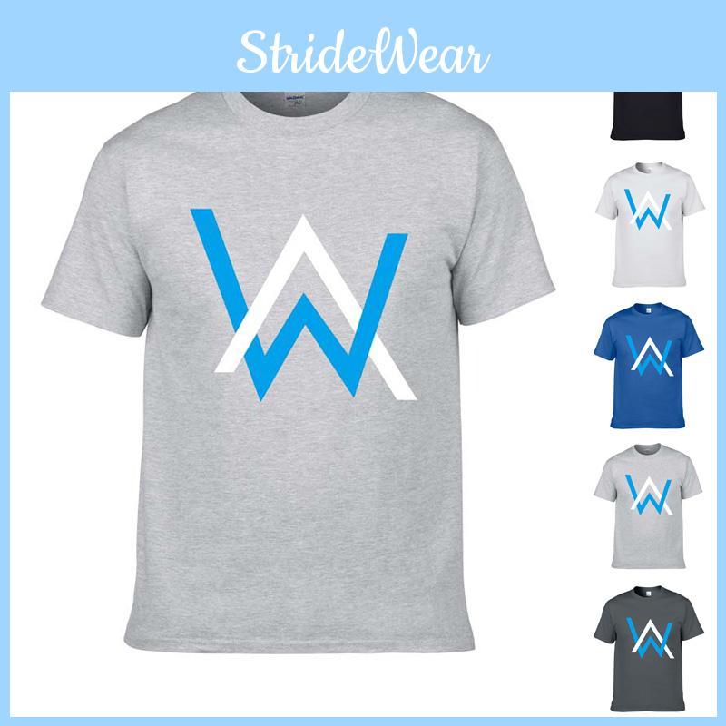 Luxurious Alan Walker Faded Cotton T-shirt With Classic O-neck For Men In Every Season
