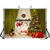Christmas Tree Gifts Decor Green Curtain Photo Backdrops Vinyl Cloth Background for Children Baby Family Photography Props