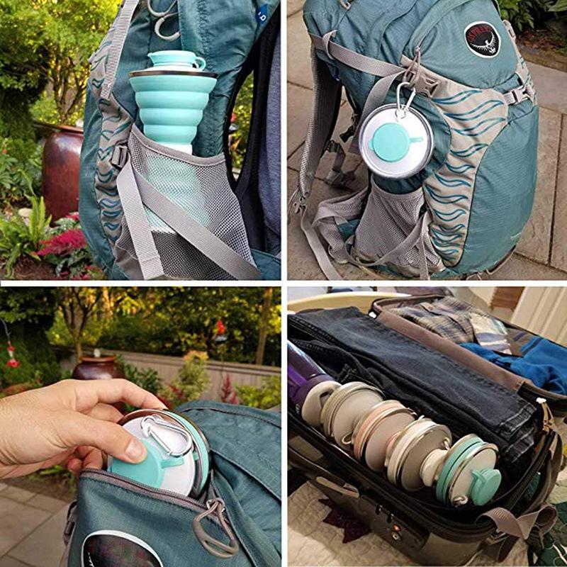 500ML Silicone Water Bottle Cup Foldable Leak Proof Portable Sports Travel Water Bottles For Outdoor Travel Gym Hiking Reuseable