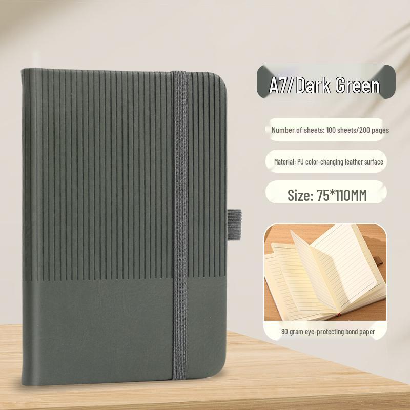 A7 Black Portable A6 Notebook for Students - Mini Pocket-Sized, Simple, Handy Carry-On