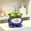 450ML Cartoon Mangosteen Soap Dispenser, Refillable Liquid Hand Soap Shower Gel Container, Bathroom Empty Pump Lotion Bottle