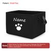 Personalized Pet Toy Storage Basket Felt Cat Dog Toys Storage Box Custom Name Tag Dogs Cloth Home Organize Tool
