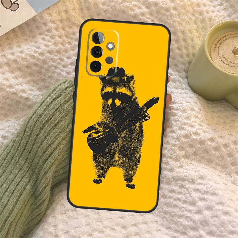 Cartoon Raccoon Kawaii For Samsung Galaxy A52S A33 A53 A73 A12 A22 A32 A52 A72 A21S A71 A51 A70 A50 Phone Case