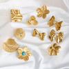 18K Gold Stainless Steel Flower Shell Beach Earrings