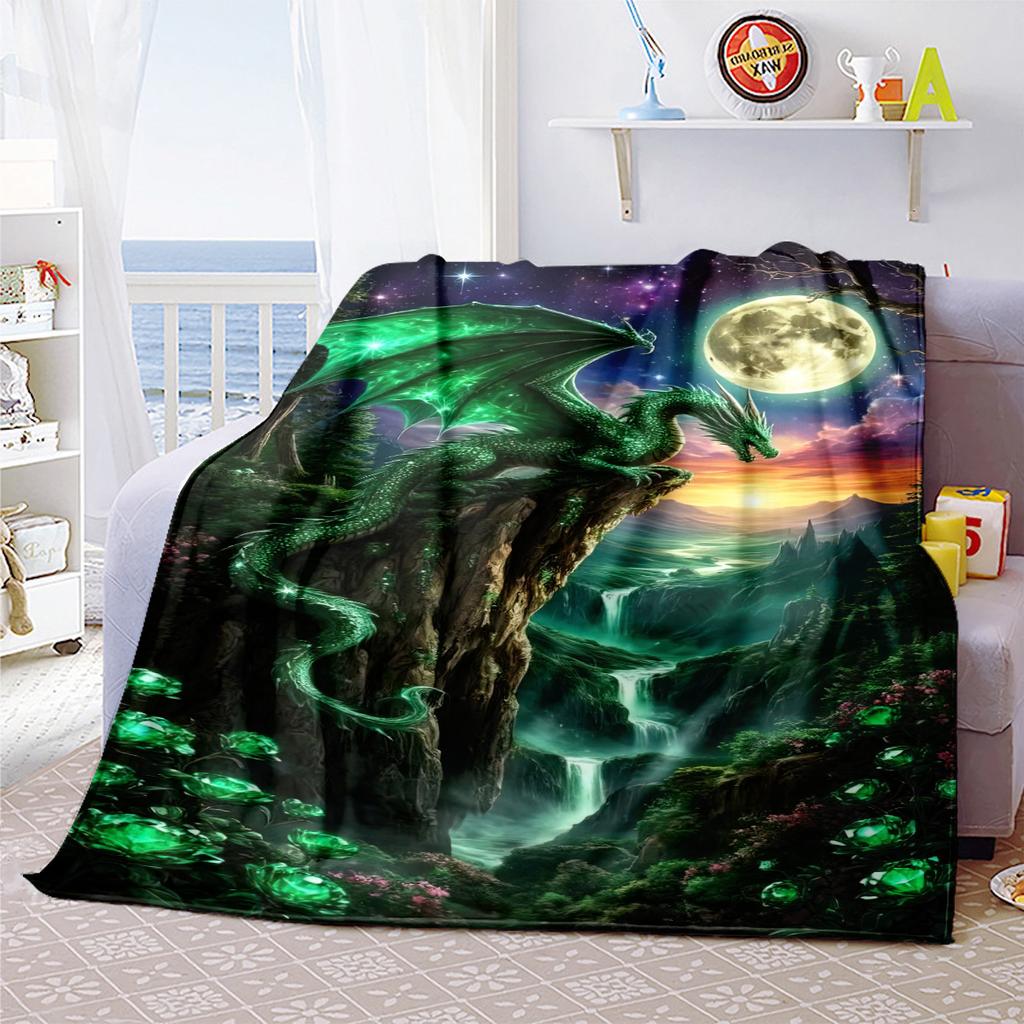 Dragon Throw Blanket All Seasons Soft Comfortable Couch Office Nap Blanket Travel Blanket Festive Gift