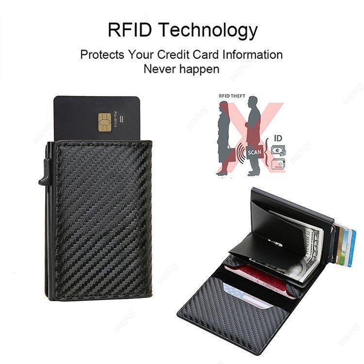 New Popular Men's Premium Short Card Bag Anti-magnetic Anti-theft Brush RFID Multi-function Credit Card Wallet
