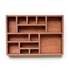 Retro Wood Plaid Box: Miniature Jewelry Stand & Mineral Specimen Storage Display