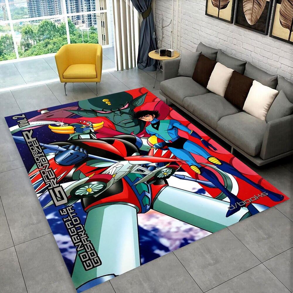 UFO Robot Grendizer Anime Cartoon Area Rug,Carpet for Home Living Room Bedroom Sofa Doormat Decor,kid Play Non-slip Floor Mat 3D